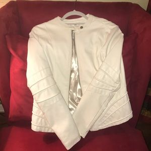 White faux leather jacket